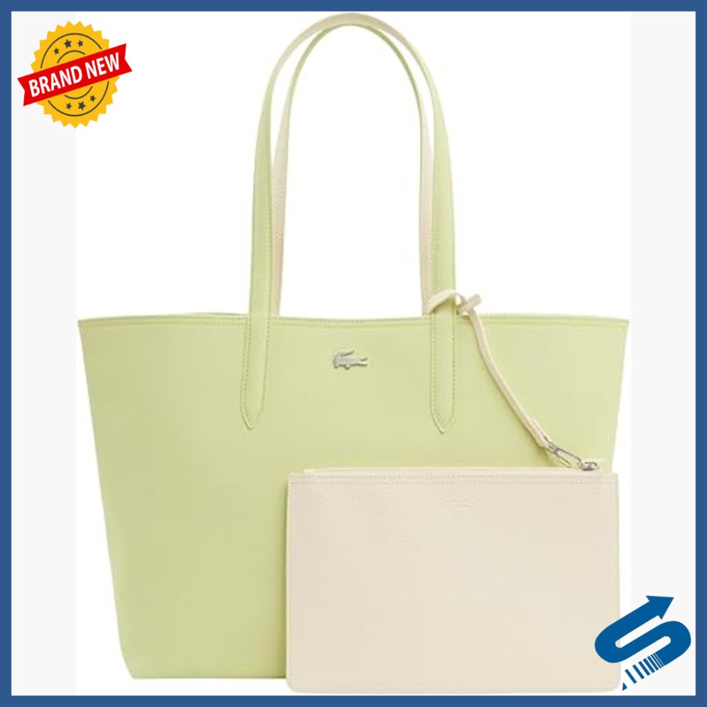 Reversible Tote With Detachable Pouch Holds 15" Laptop Lightweight Pvc